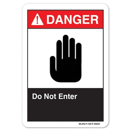 Signmission ANSI Danger, 3.5" Height, 5" Width, Decal, 3.5" H, 5" W, Landscape, Do Not Enter OS-DS-D-35-L-19837